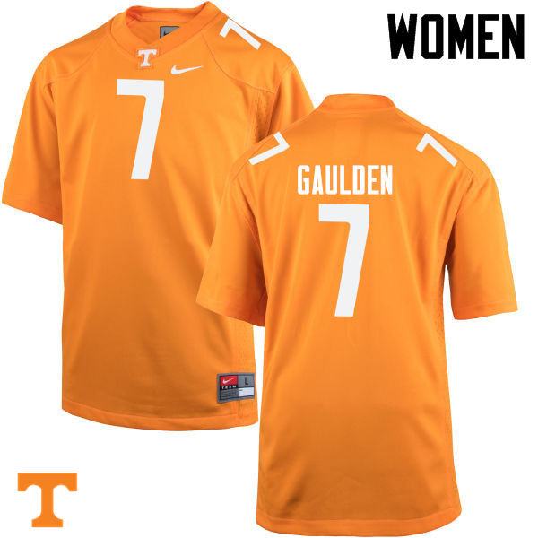 Women #7 Rashaan Gaulden Tennessee Volunteers College Football Jerseys-Orange - Click Image to Close